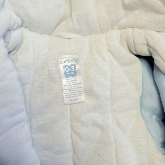 Baby Carter's 0-3 months One-Piece full-zip hooded heavyweight Winter Snowsuit - Picture 11 of 11